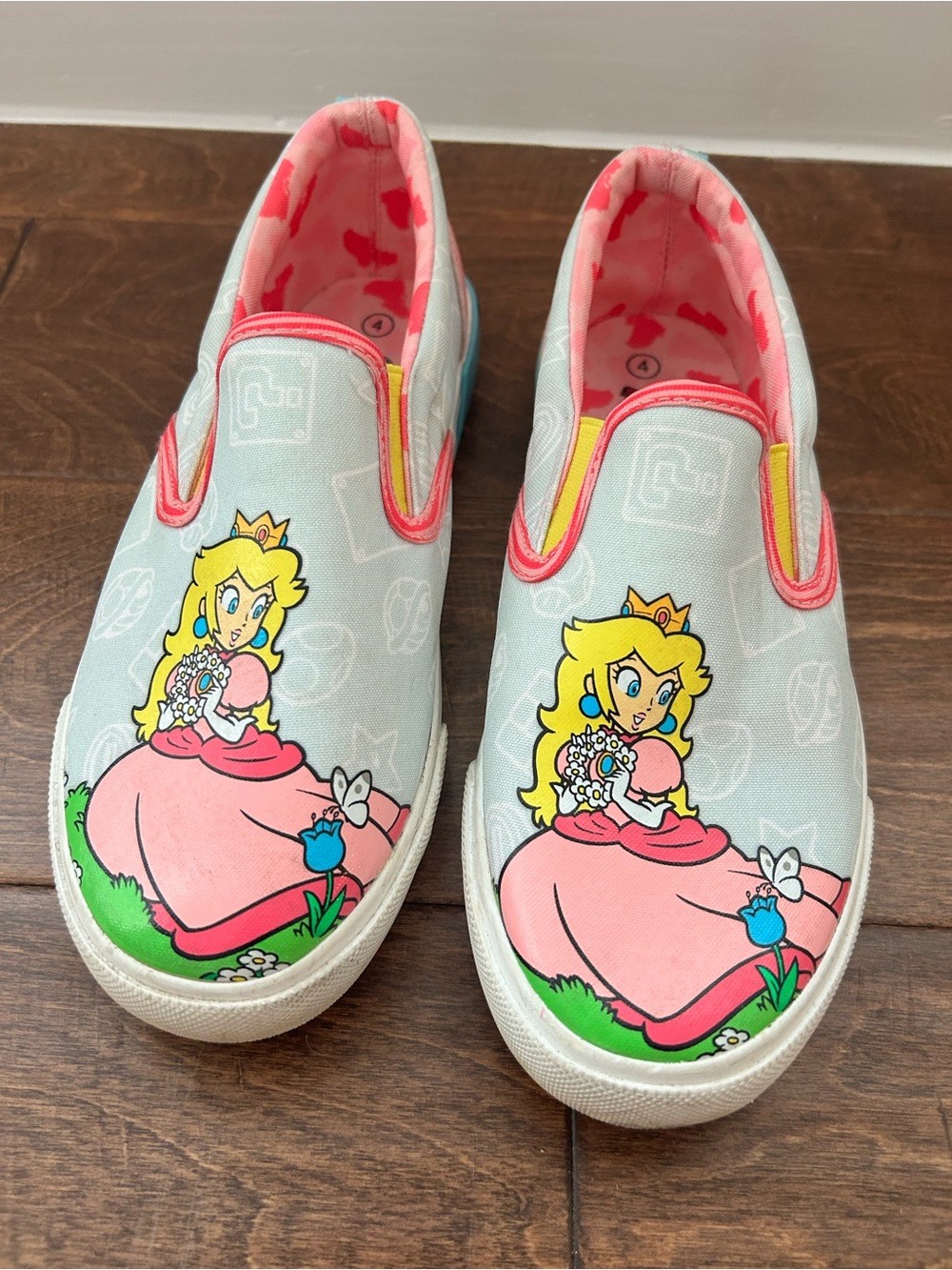 Kids Princess Slip-On Sneakers in Pink and Light Blue